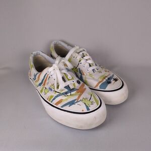 Vans White Low-Top Sneakers with Tropical Theme